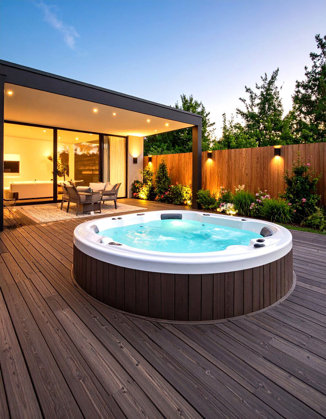 A Contemporary Hot Tub Deck - 30 how to design outdoor living spaces ideas