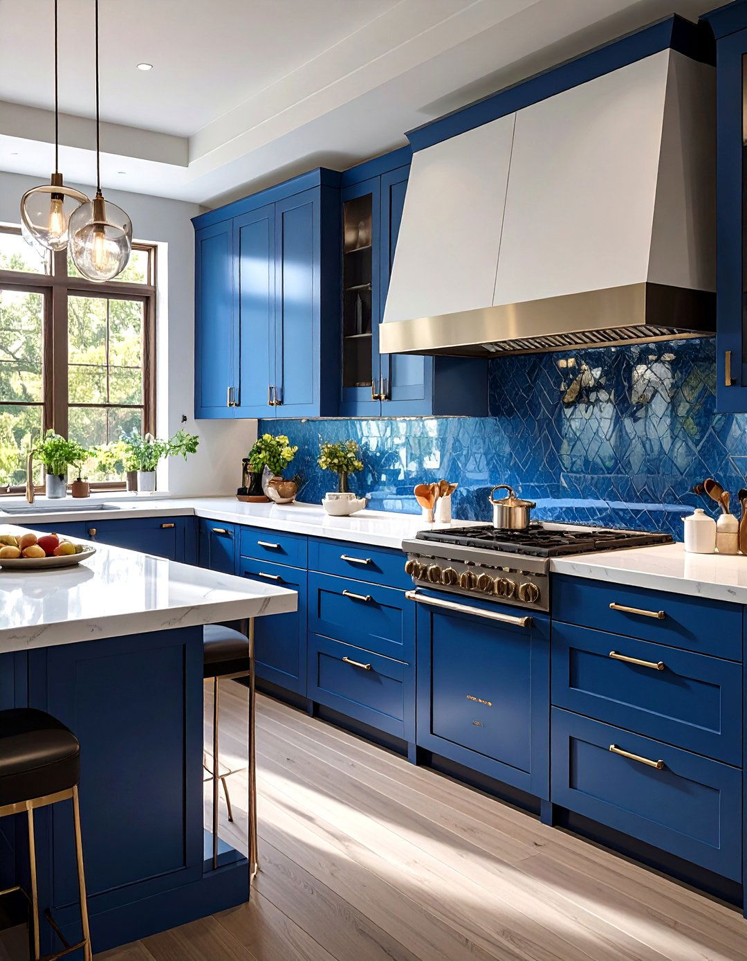A Contemporary Kitchen with Bold Colors - 30 online kitchen design tool ideas