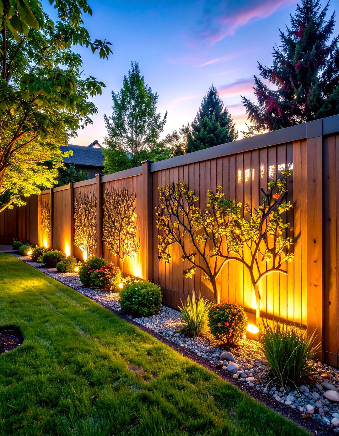 A Contemporary Metal Art Screen - 30 fence line landscaping ideas