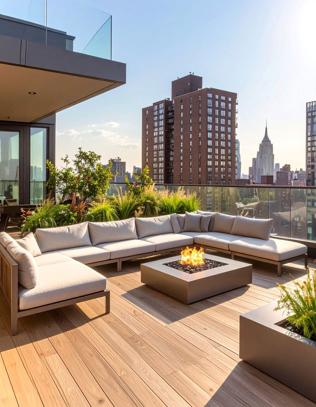A Contemporary Rooftop Deck Garden - 30 deck landscaping ideas