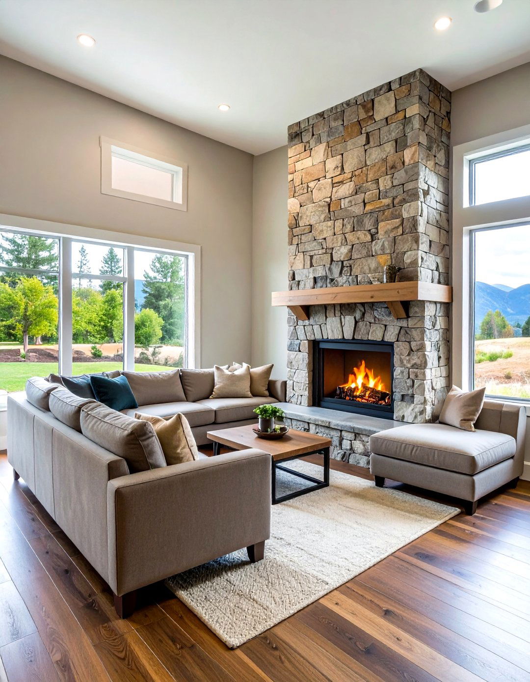 A Corner Living Room Fireplace Layout - 30 living room fireplace ideas