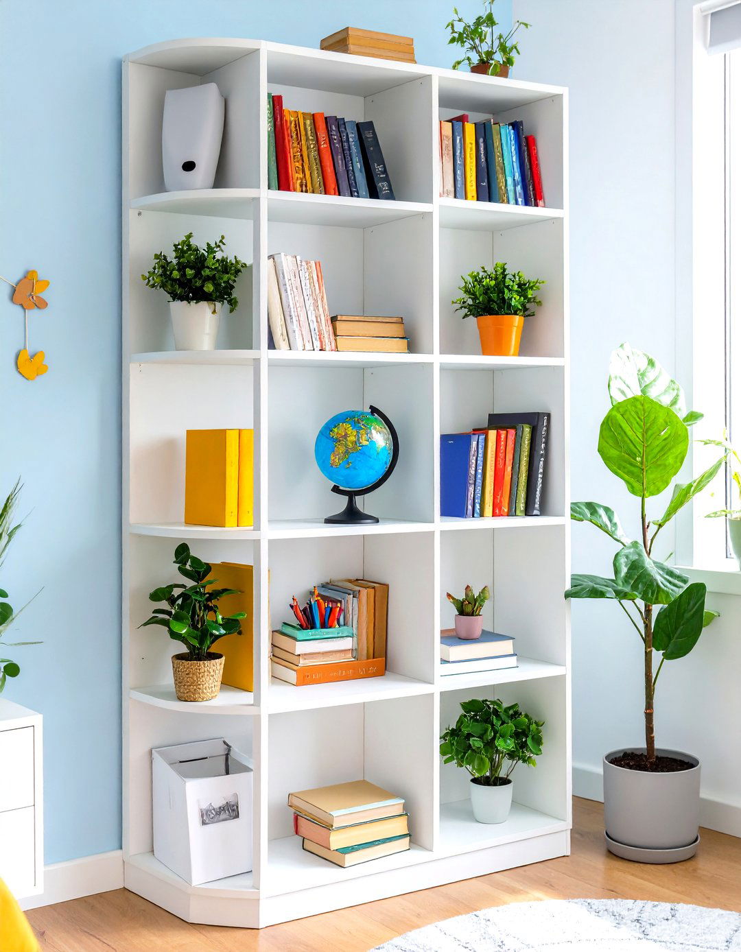 A Corner Shelving Unit for Maximizing Space - 30 teen room decor ideas