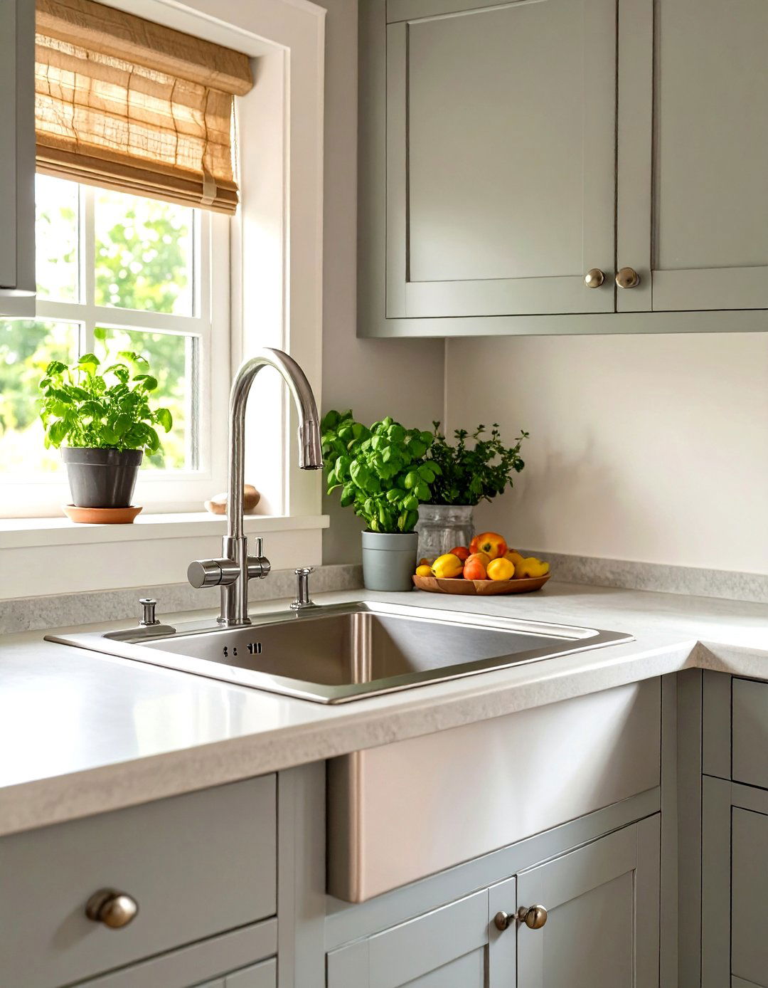 A Corner Sink Solution in a Small Country Kitchen - 30 small country kitchen ideas