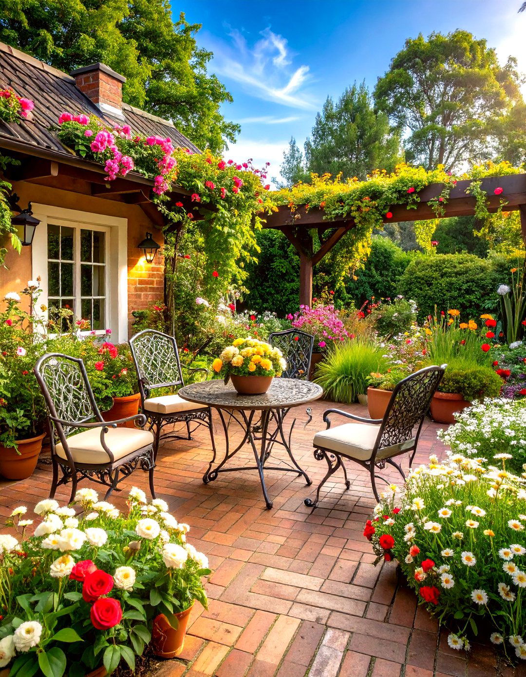 A Country Cottage Garden Patio - 30 easy patio ideas