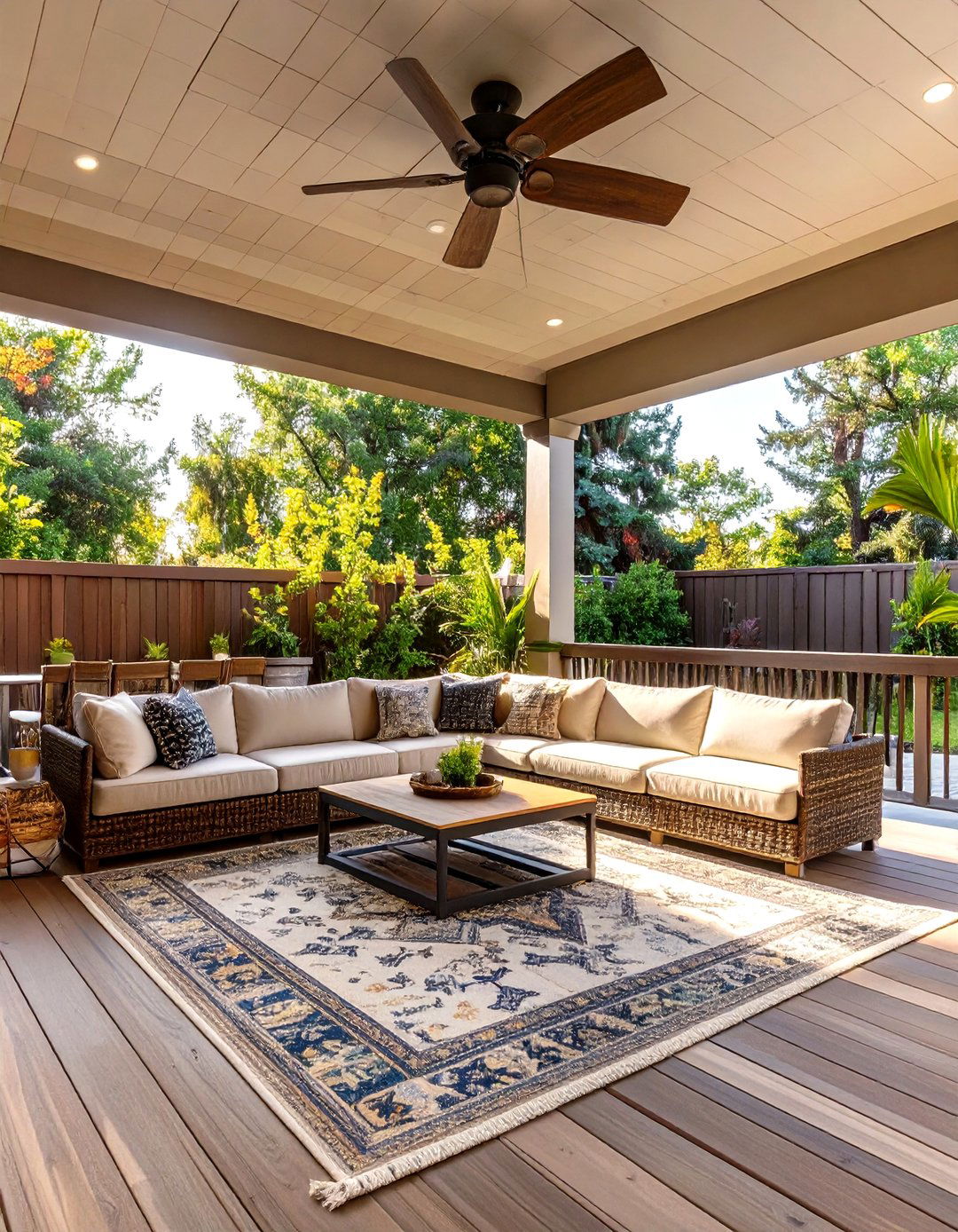 A Covered Outdoor Living Room Deck - 30 back deck ideas