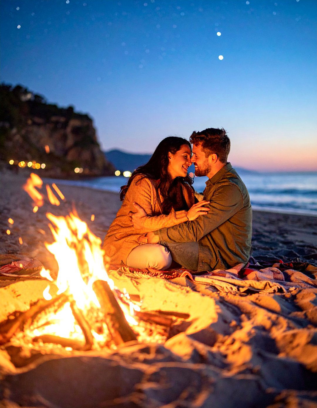 A Cozy Bonfire Proposal on the Beach - 30 outdoor proposal ideas