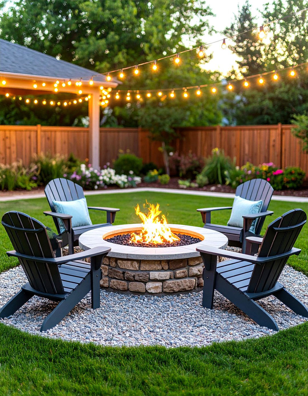 A Cozy Fire Pit Conversation Area - 30 residential landscape design ideas