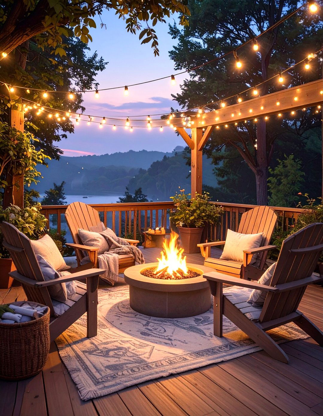 A Cozy Fire Pit Conversation Deck - 30 deck decorating ideas on a budget