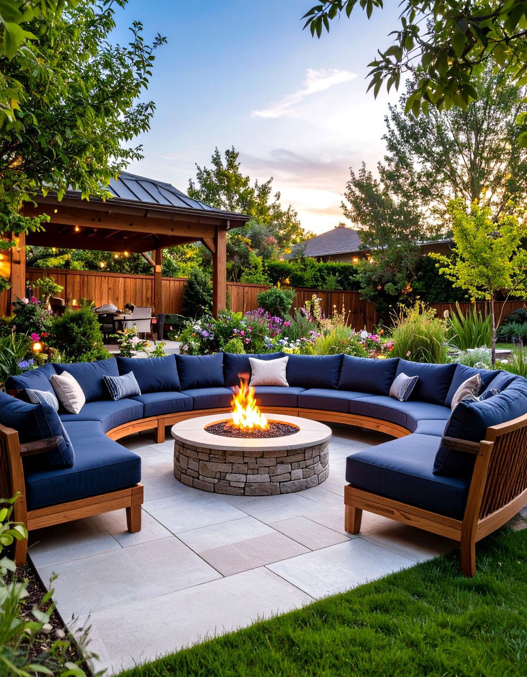 A Cozy Fire Pit Patio Arrangement - 30 patio decorating ideas
