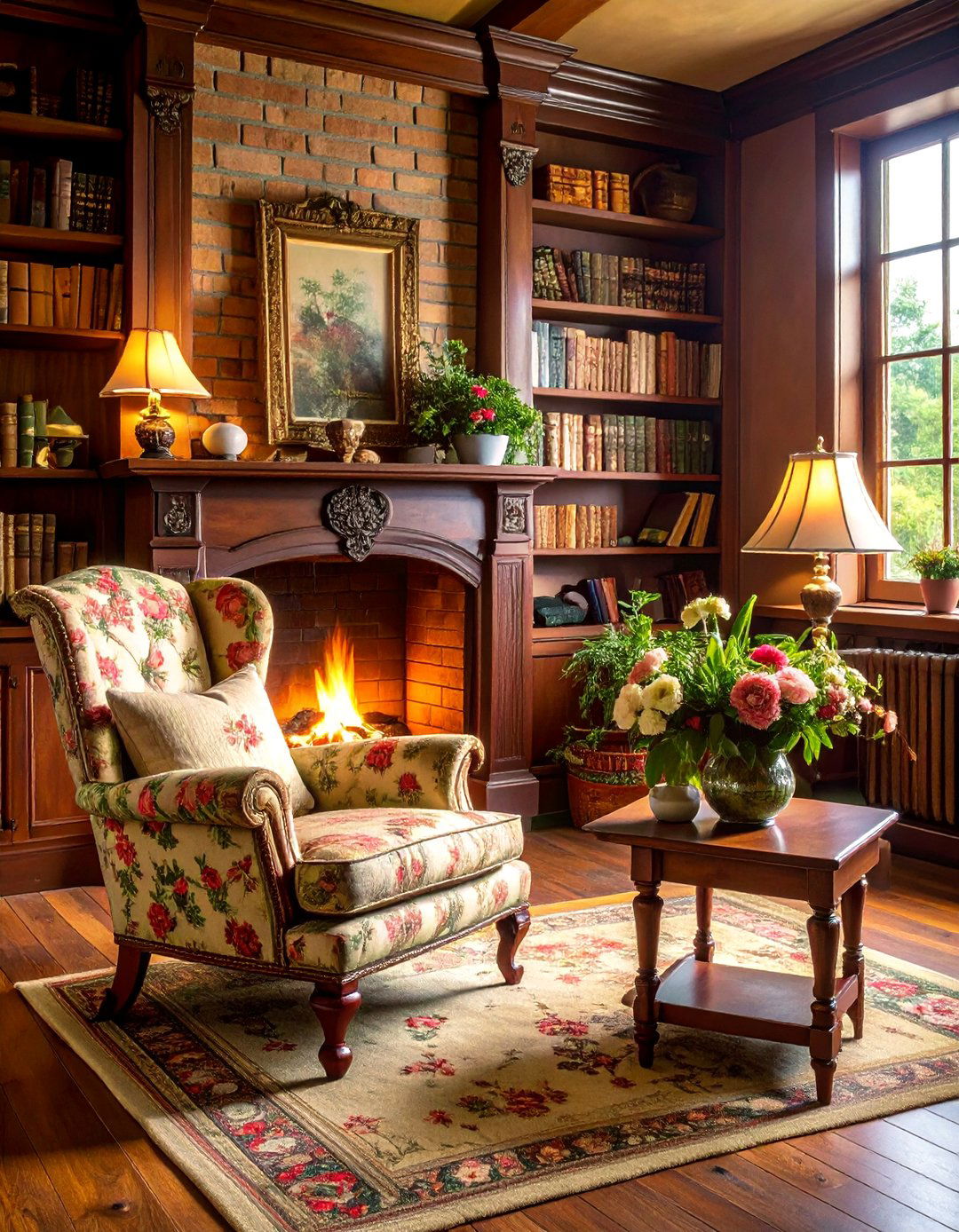 A Cozy Fireside Reading Nook - 30 1930s interior design ideas