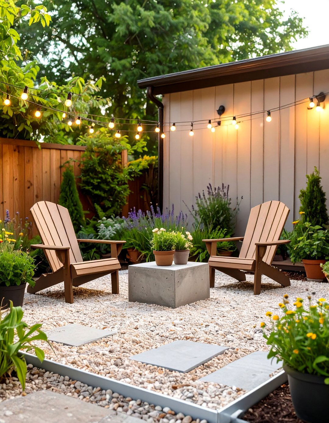 A Cozy Gravel Patio Retreat - 30 budget small backyard ideas