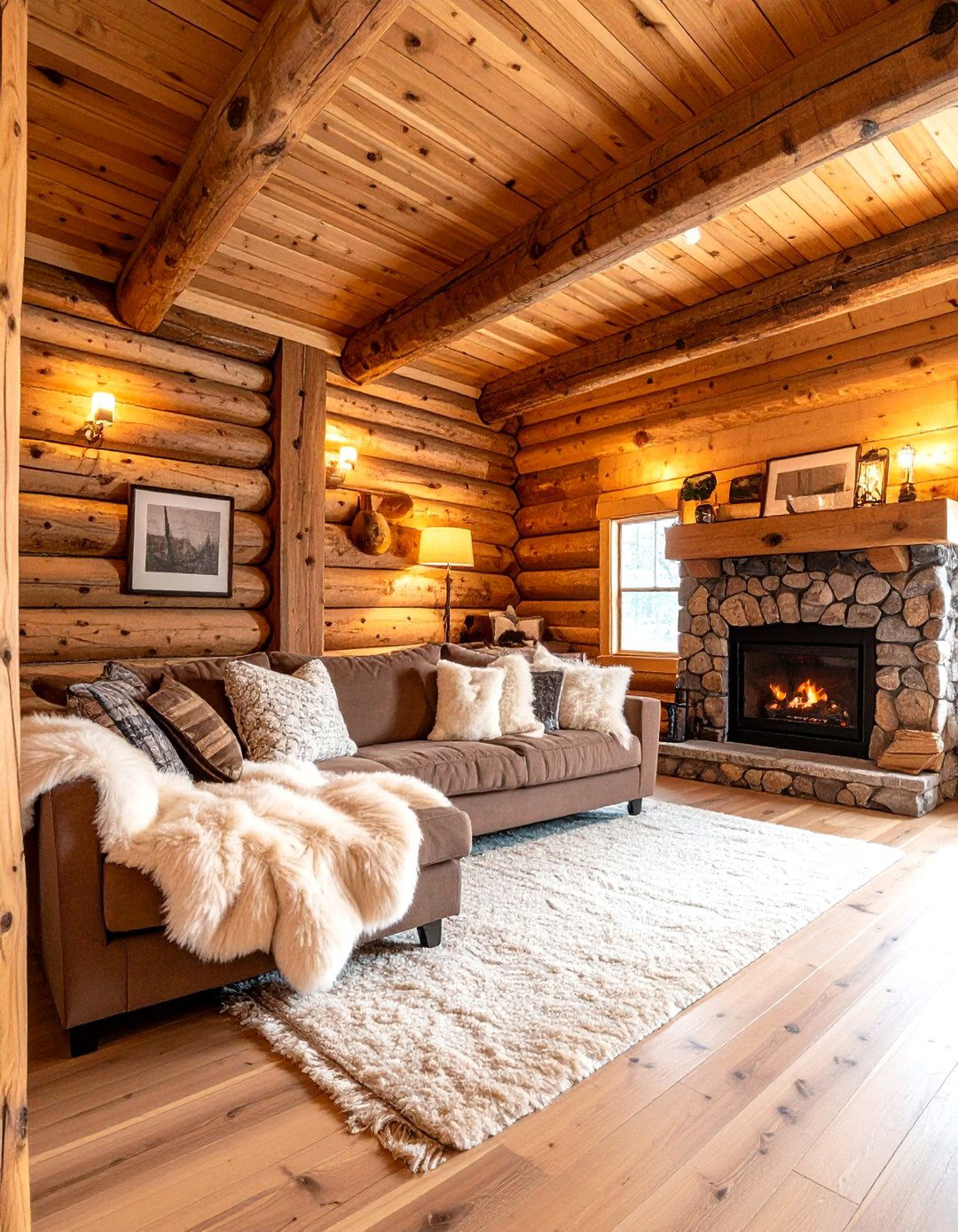 A Cozy Log Cabin Retreat Basement - 30 ai basement remodel ideas