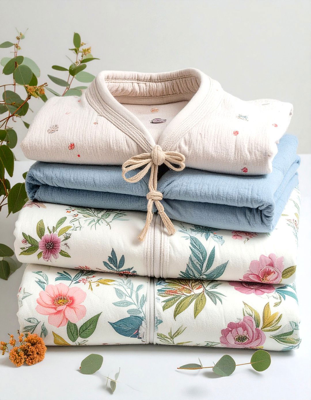 A Cozy Loungewear and Swaddle Collection - 30 girl baby shower gift ideas