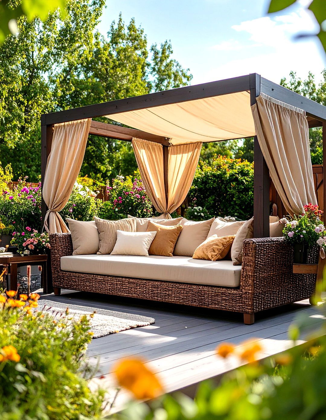 A Cozy Outdoor Daybed Nook - 30 outdoor space ideas