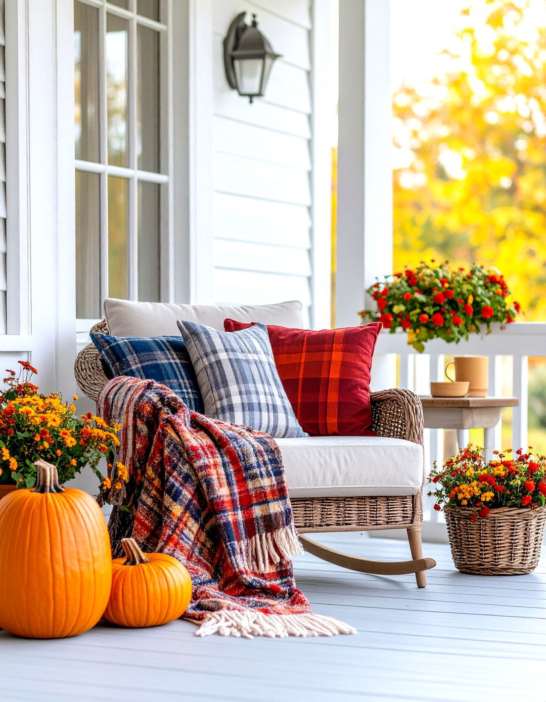 A Cozy Porch Reading Nook - 30 fall porch decorating ideas