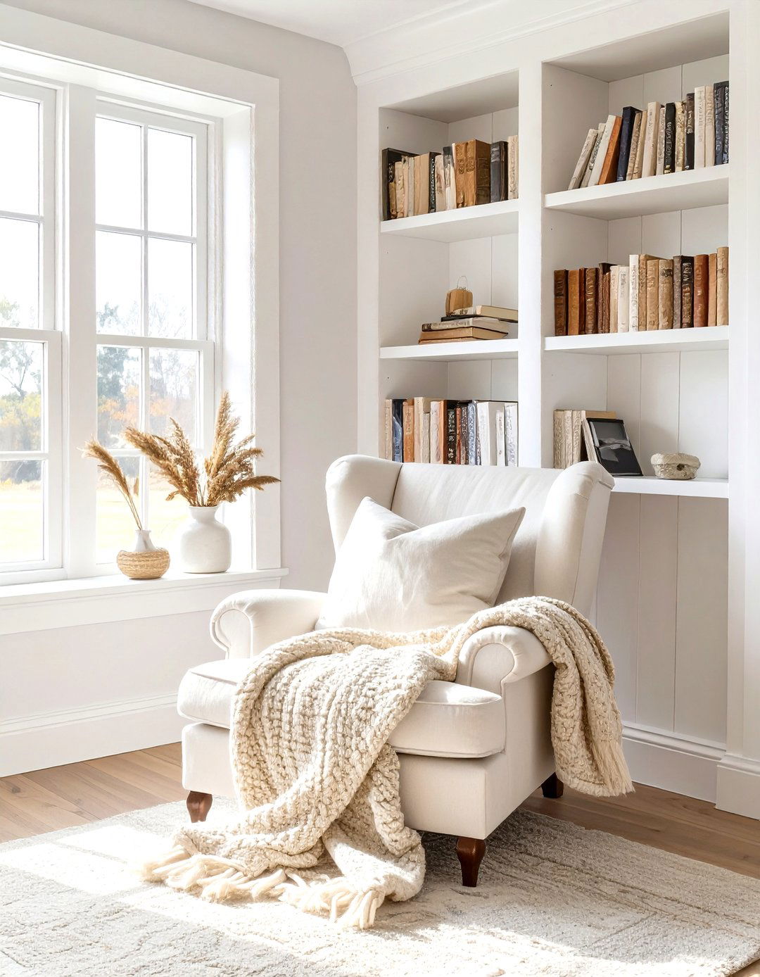 A Cozy Reading Nook with Built Ins - 30 modern farm house design ideas