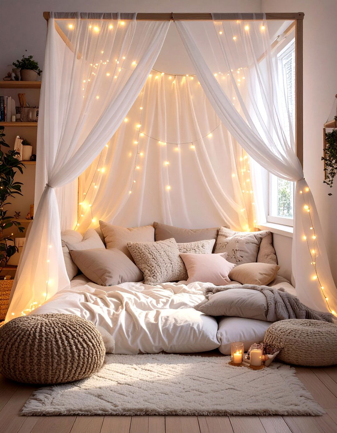 A Cozy Reading Nook with a Canopy - 30 tween girl bedroom ideas