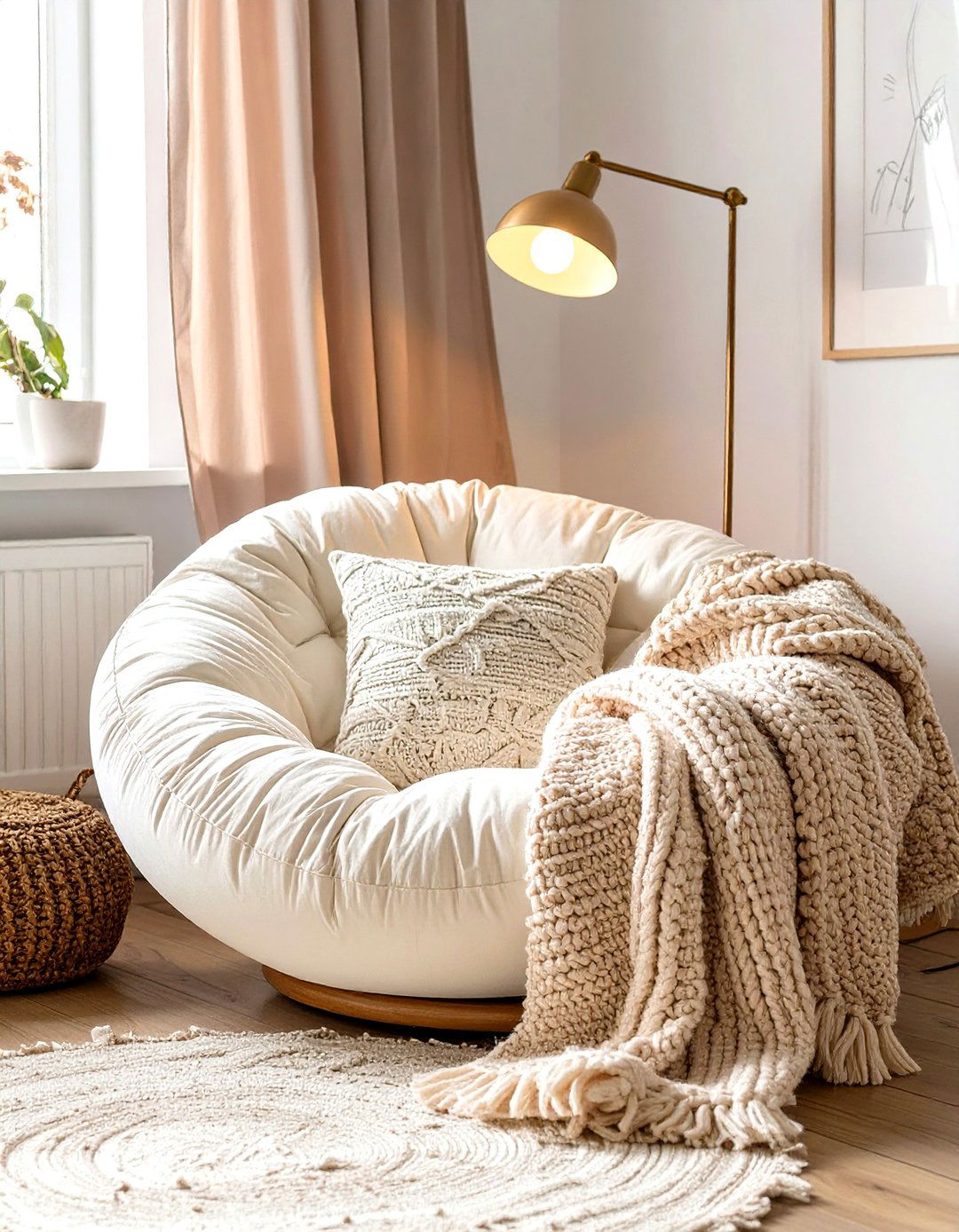 A Cozy Reading Nook with a Papasan Chair - 30 teen room decor ideas