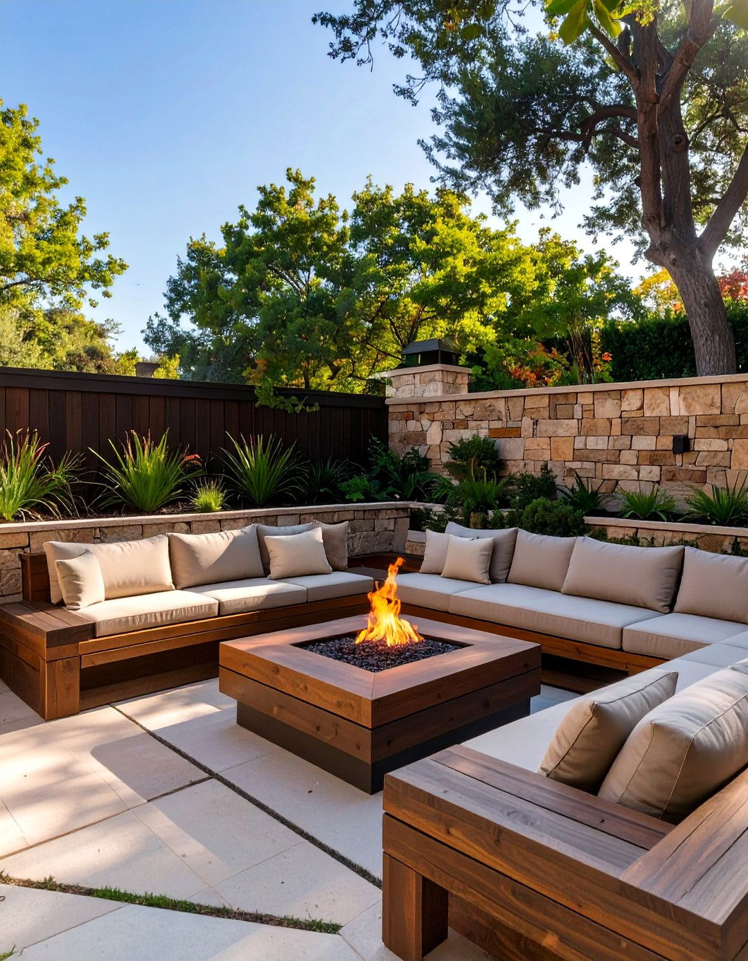 A Cozy Sunken Patio Retreat - 30 backyard privacy ideas
