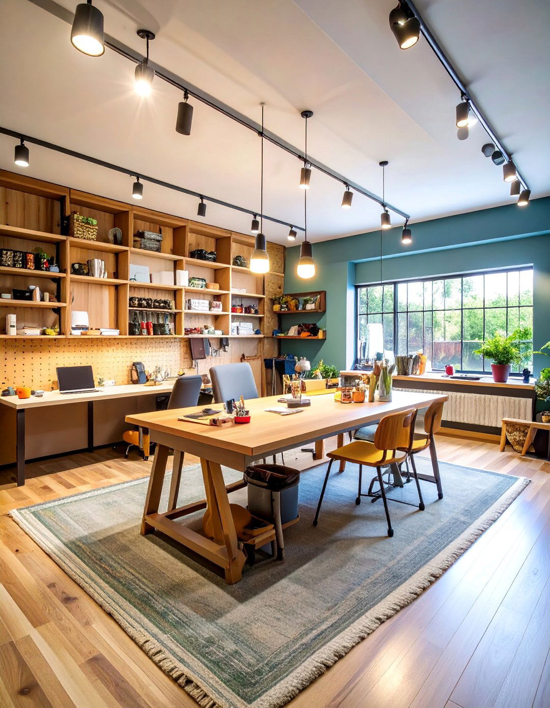 A Creative Art Studio and Craft Room Basement - 30 ai basement remodel ideas