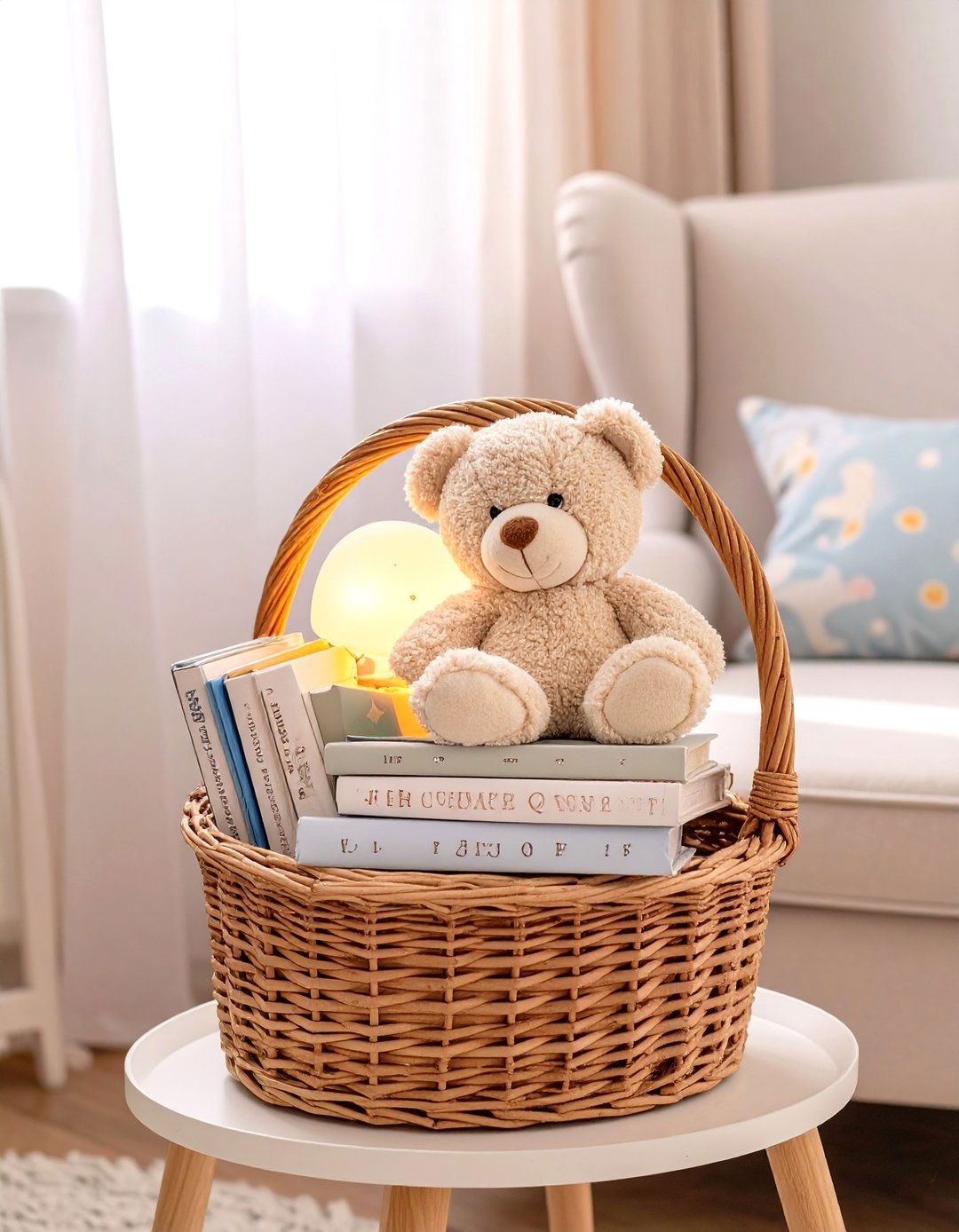 A Curated Bedtime Story Book Basket - 30 baby shower gifts ideas
