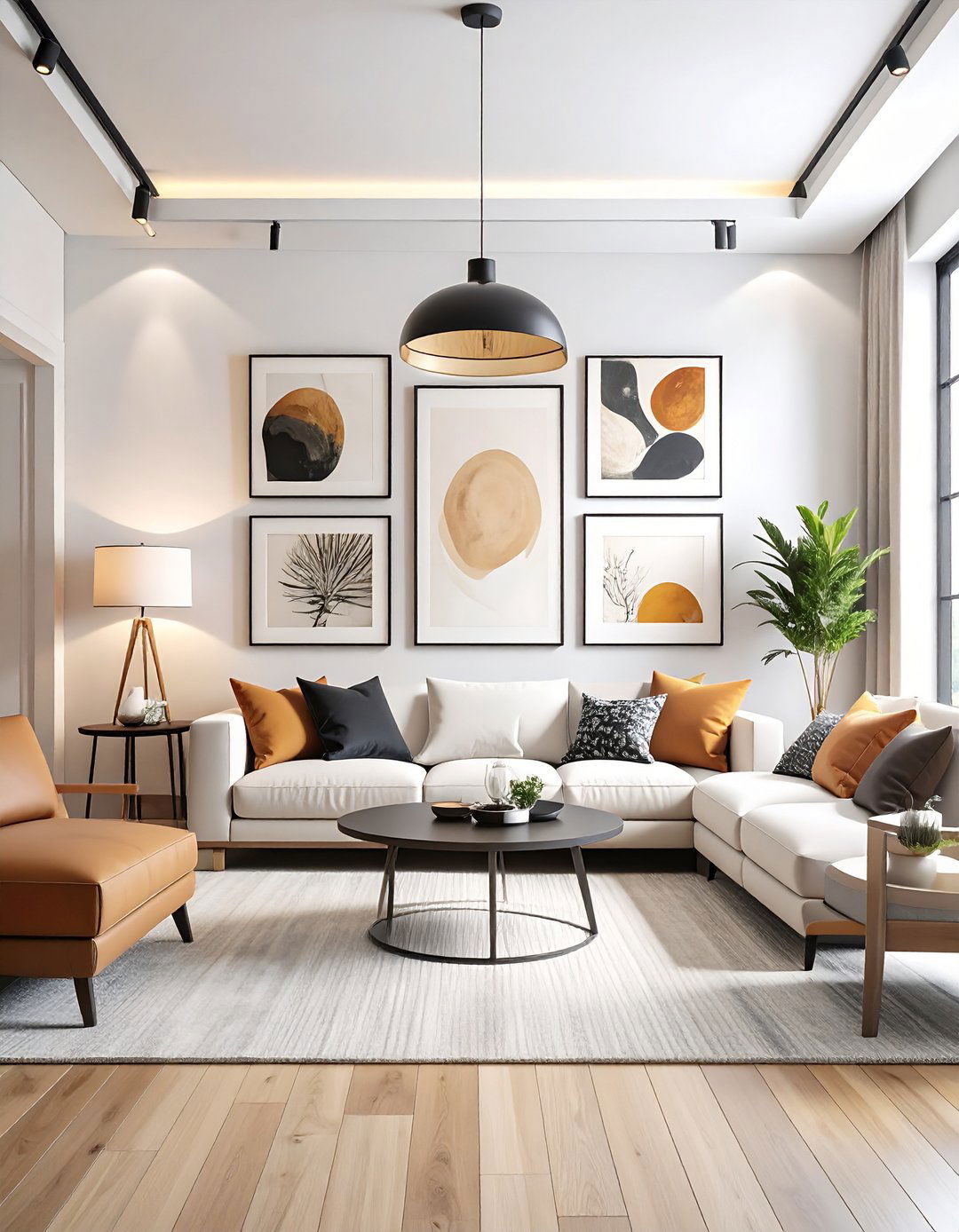 A Curated Gallery Wall of Abstract Art - 30 large wall decor ideas