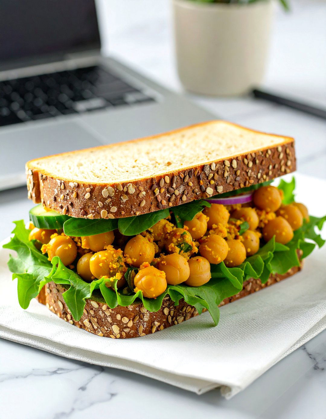 A Curried Chickpea Salad Sandwich - 30 office lunch ideas