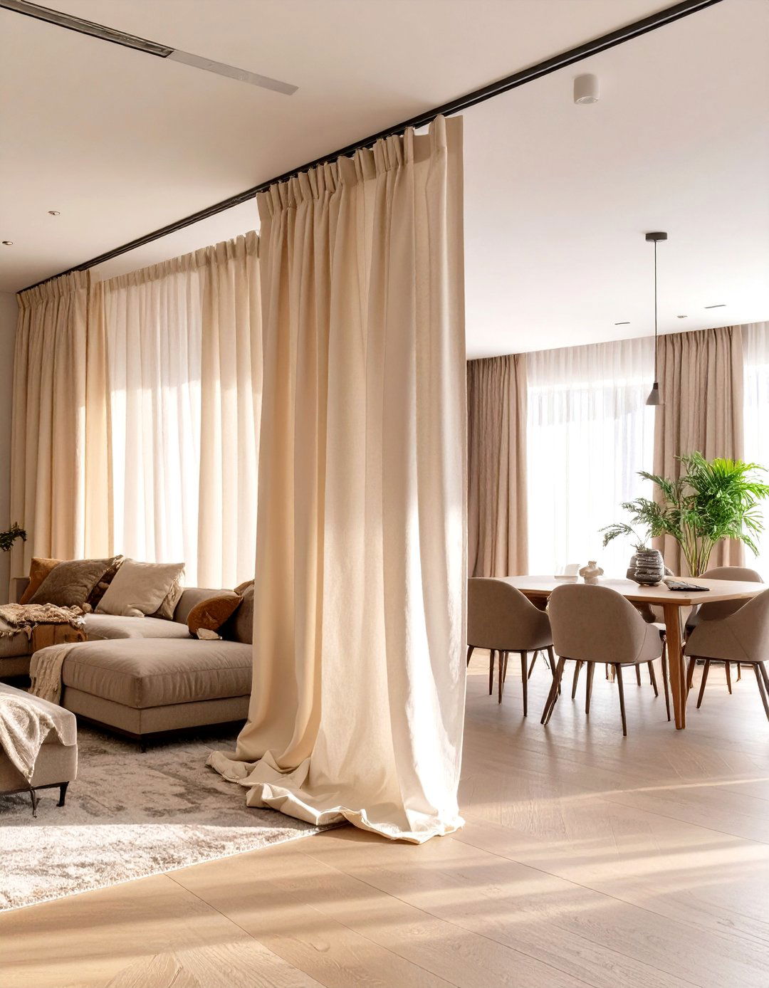A Curtain Room Divider for Open Plan Spaces - 30 sourcednextdoor interior design ideas