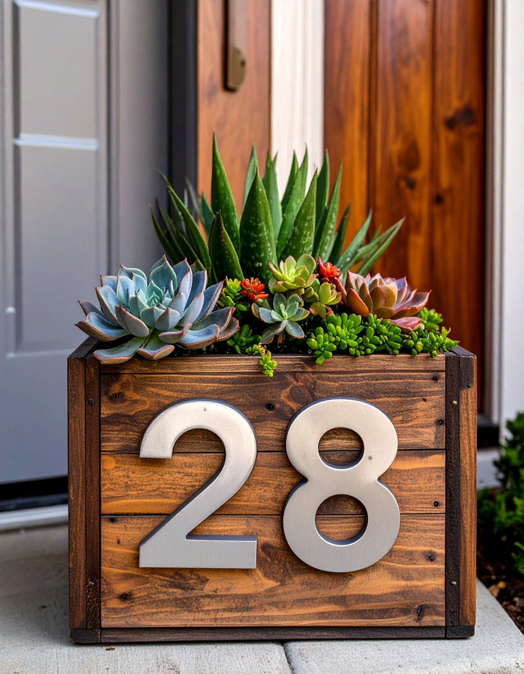 A DIY Address Number Planter - 30 curb appeal front yard landscaping ideas on a budget