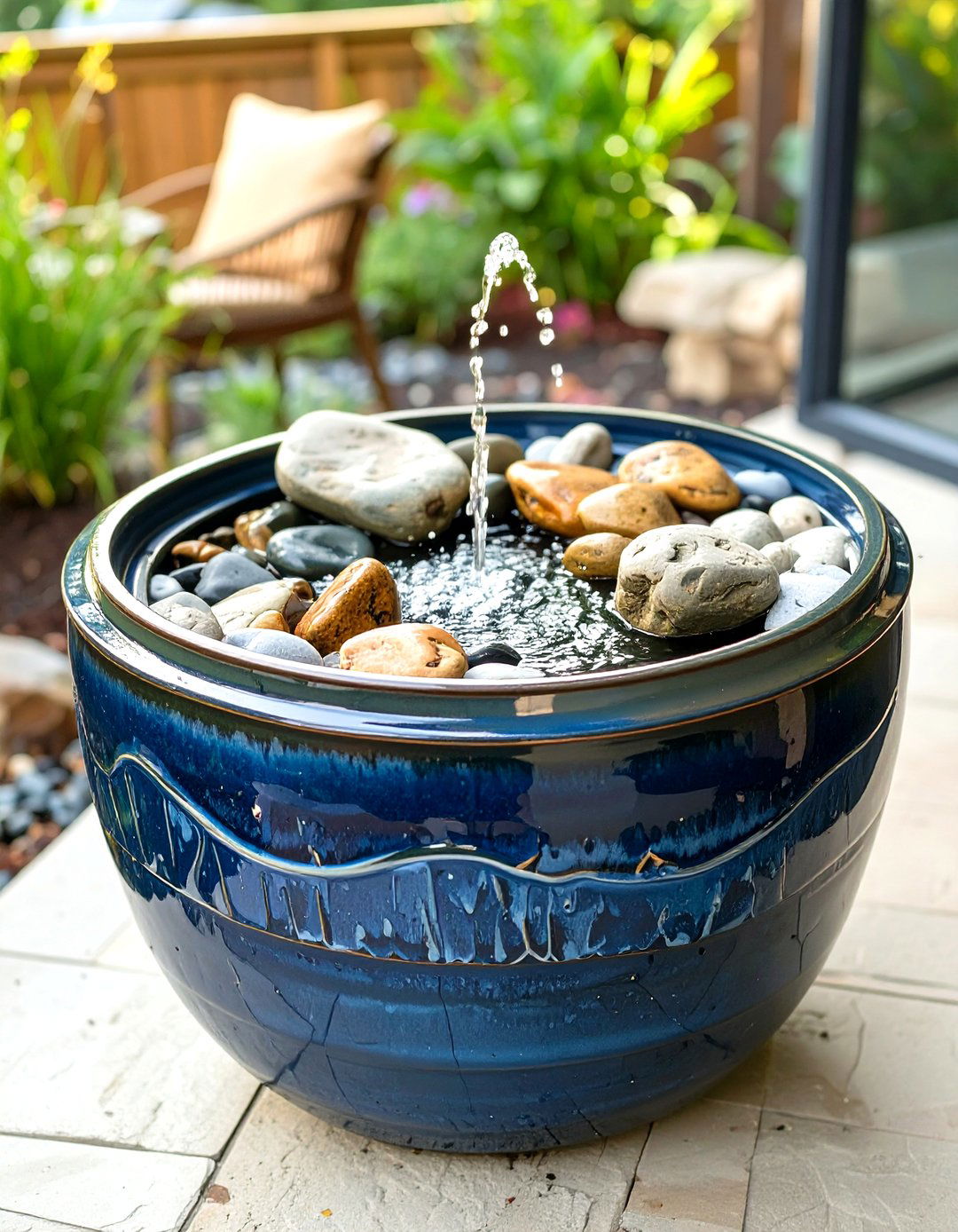 A DIY Bubbling Fountain - 30 cheap landscaping ideas