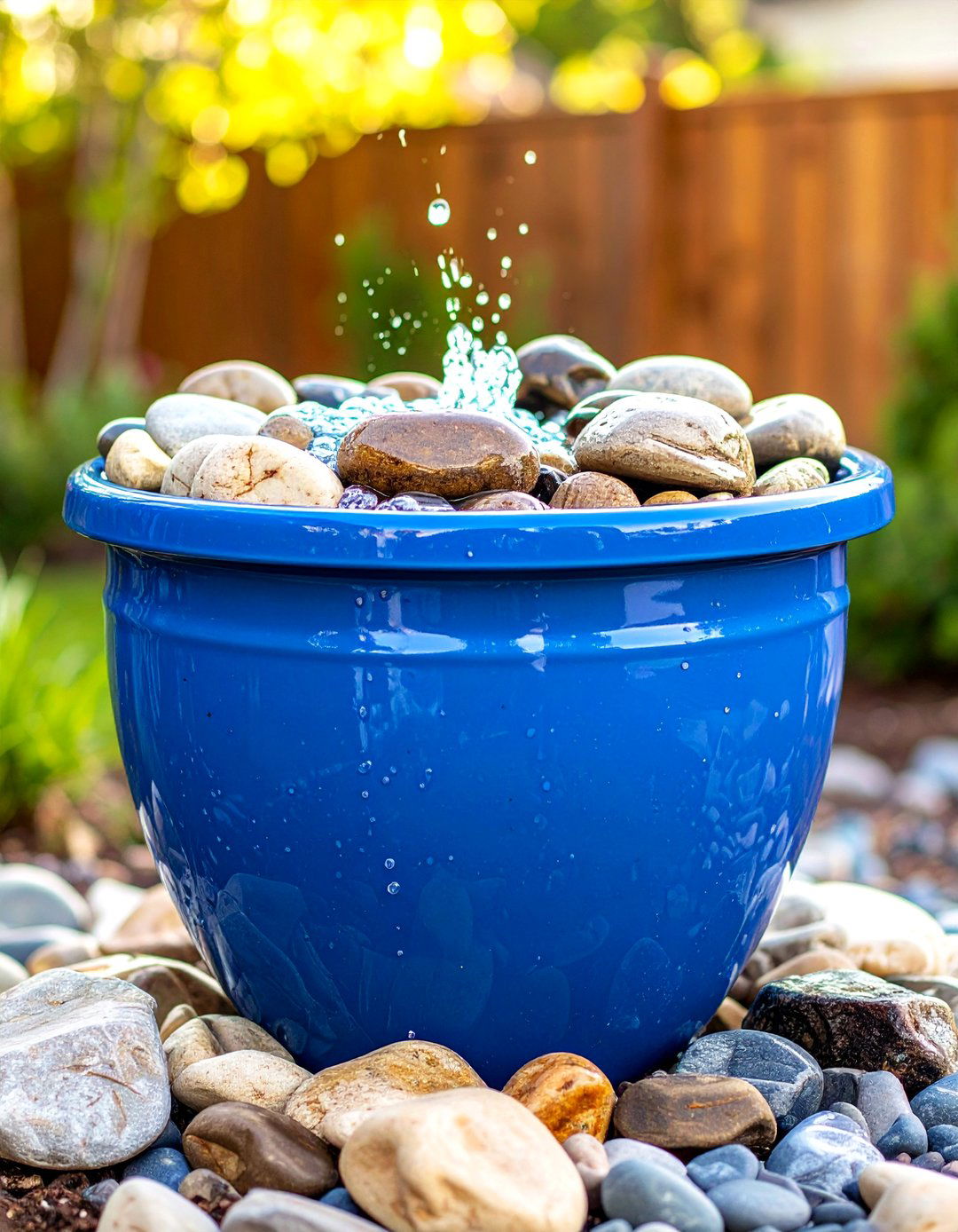A DIY Bubbling Water Feature - 30 backyard ideas on a budget