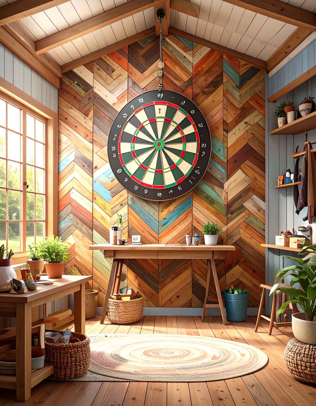 A DIY Dartboard Backboard - 30 shed man cave ideas on a budget