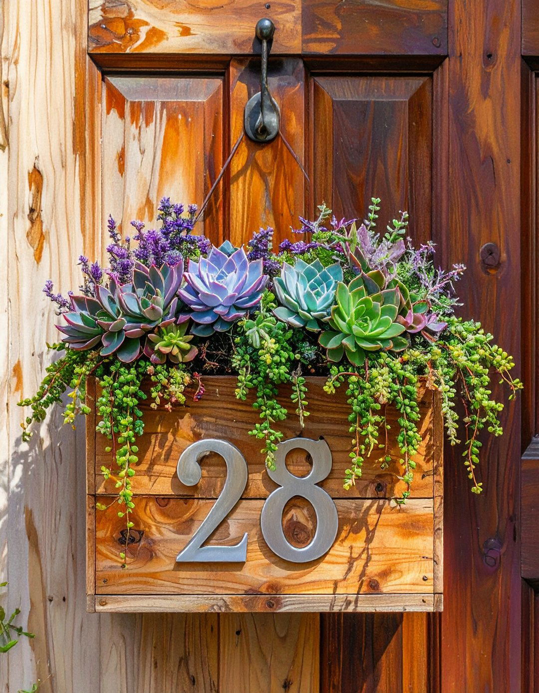 A DIY House Number Planter - 30 budget cheap simple front yard landscaping ideas