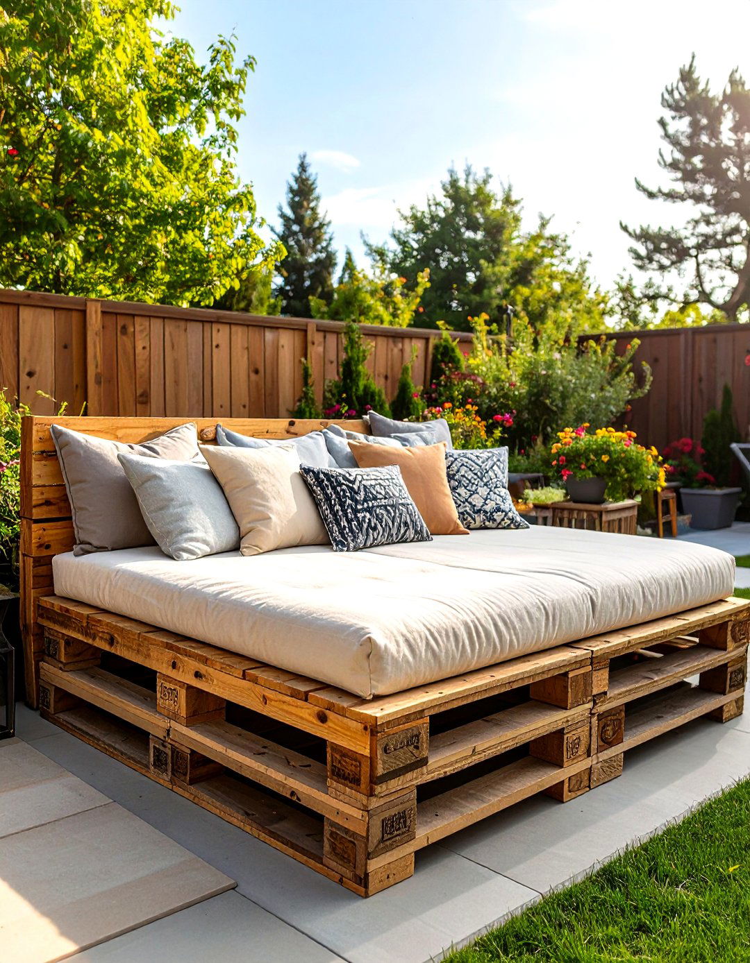 A DIY Outdoor Daybed - 30 backyard ideas on a budget