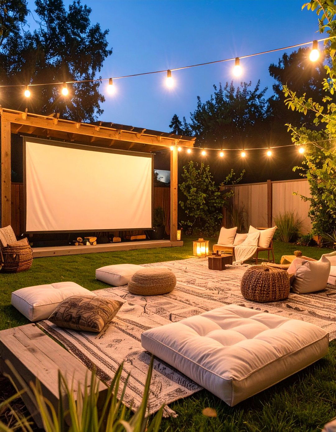 A DIY Outdoor Movie Theater - 30 modern backyard ideas on a budget