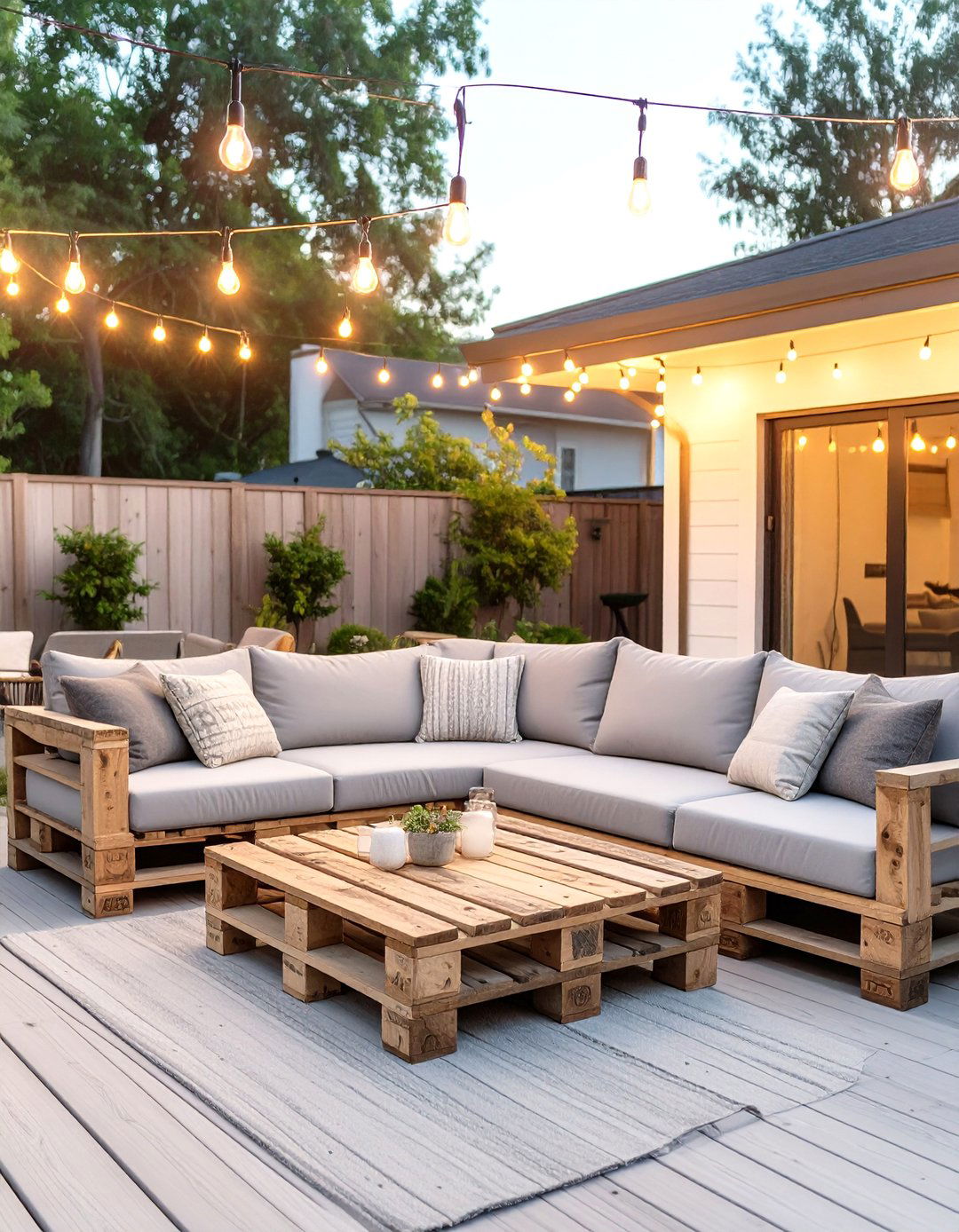 A DIY Pallet Furniture Lounge - 30 deck decorating ideas on a budget