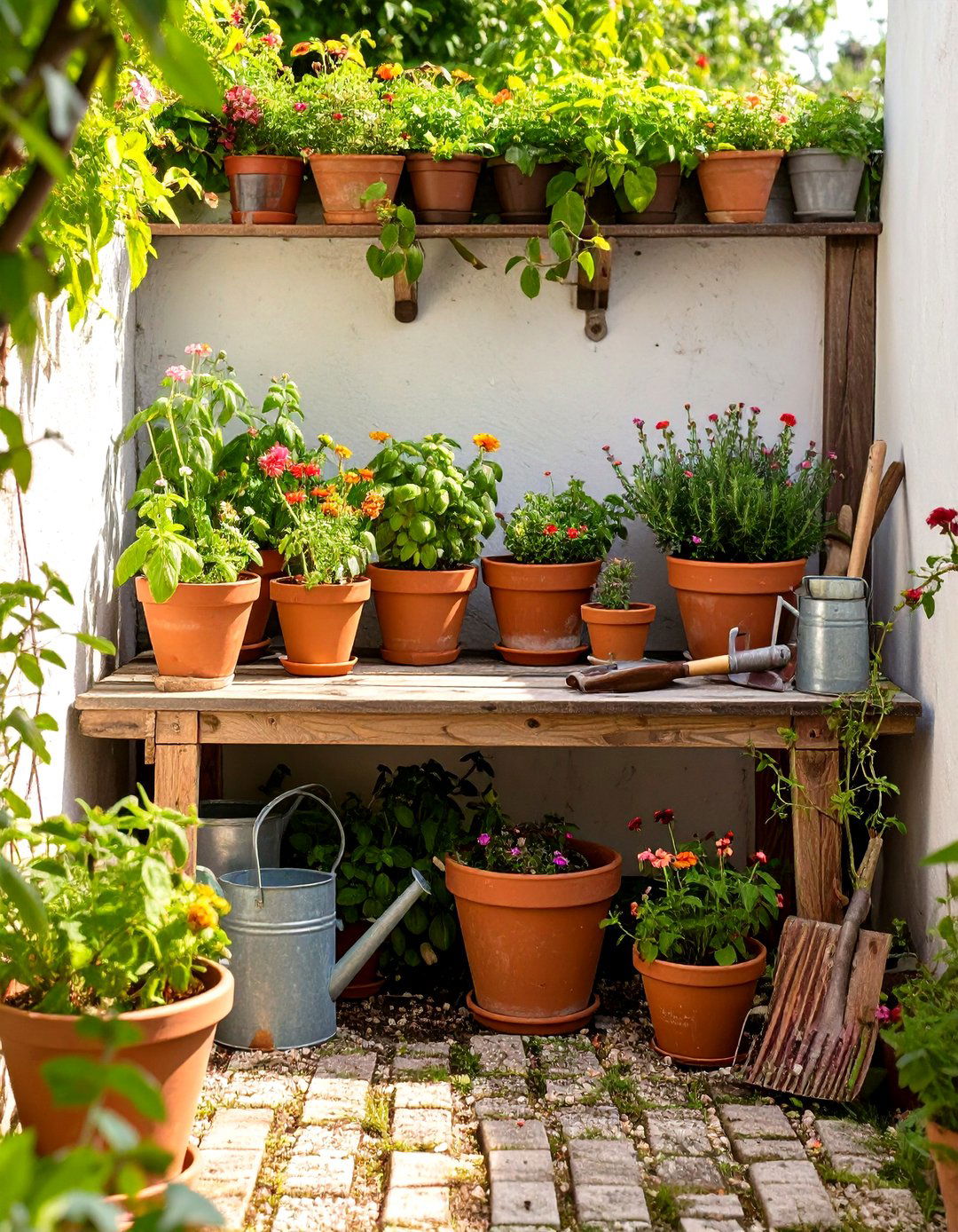 A DIY Potting Bench for Green Thumbs - 30 tiny backyard ideas