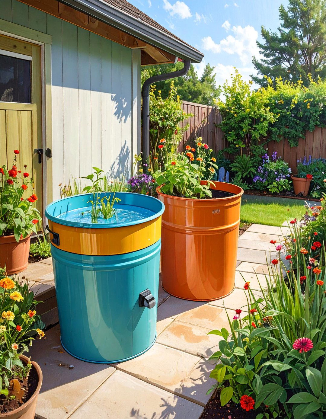 A DIY Self Watering Bucket System - 30 bucket garden ideas