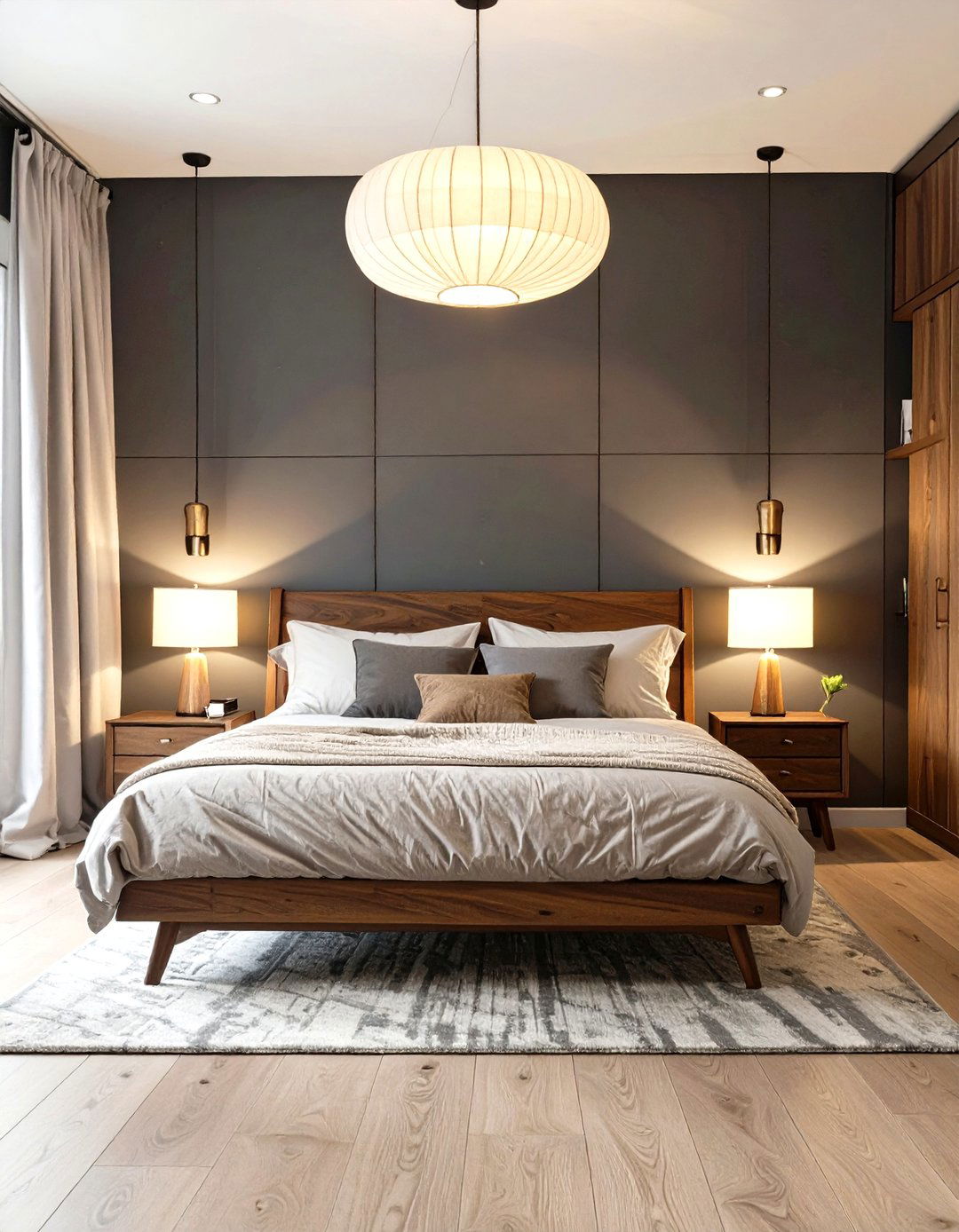 A Dark and Moody Themed Bedroom - 30 mid century modern bedroom ideas