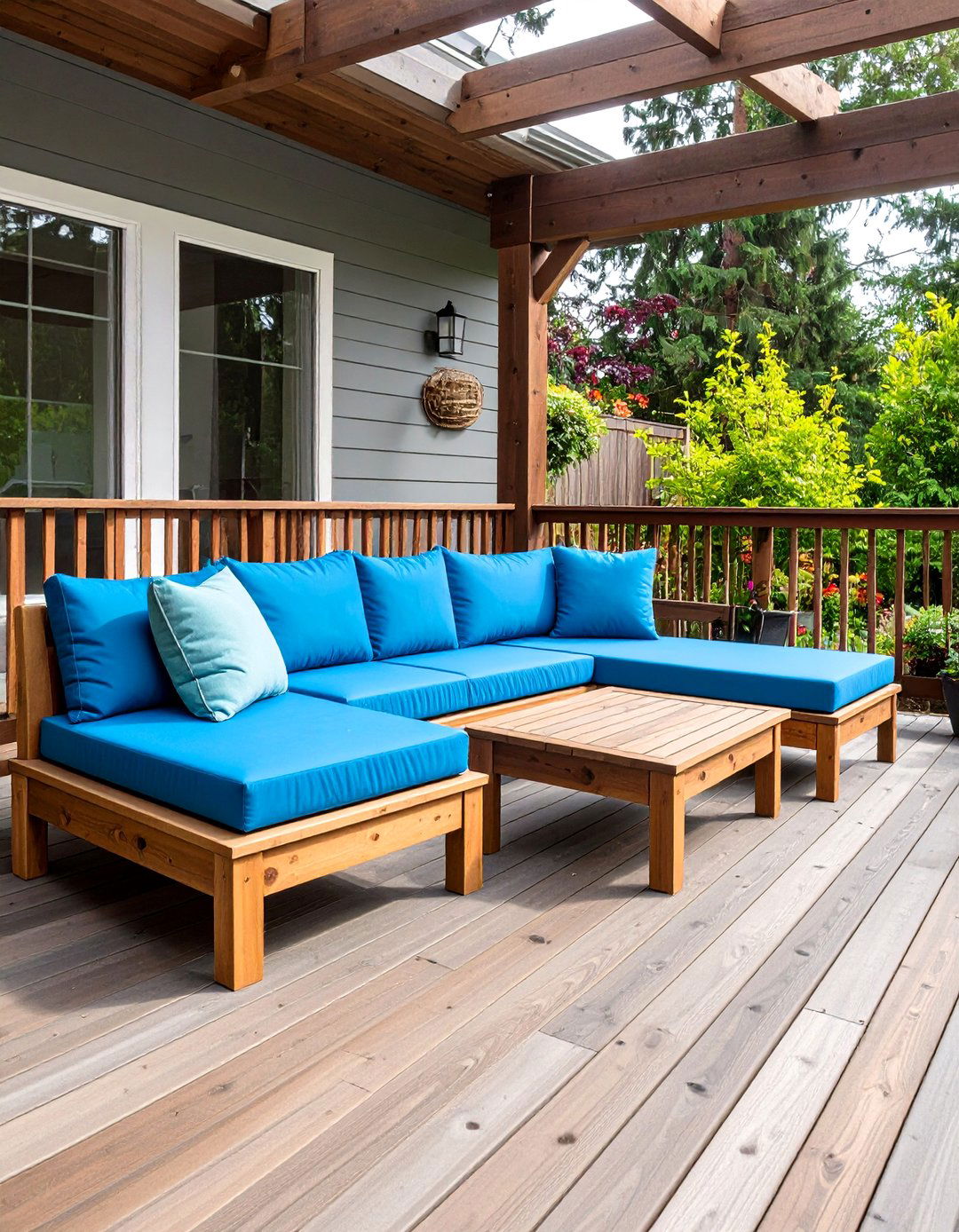 A Deck with Built In Seating - 30 backyard deck designs