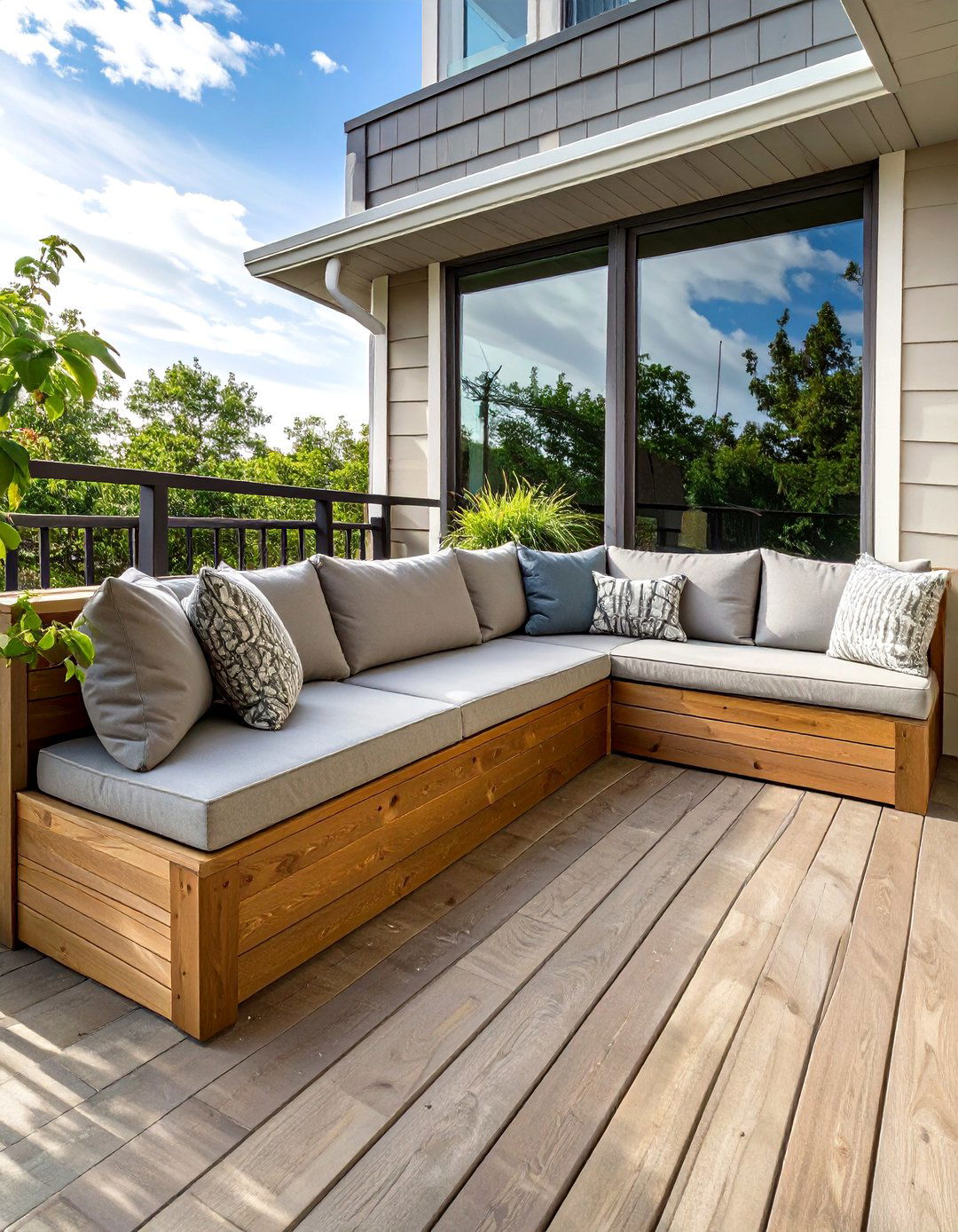 A Deck with Integrated Seating - 30 deck decor ideas