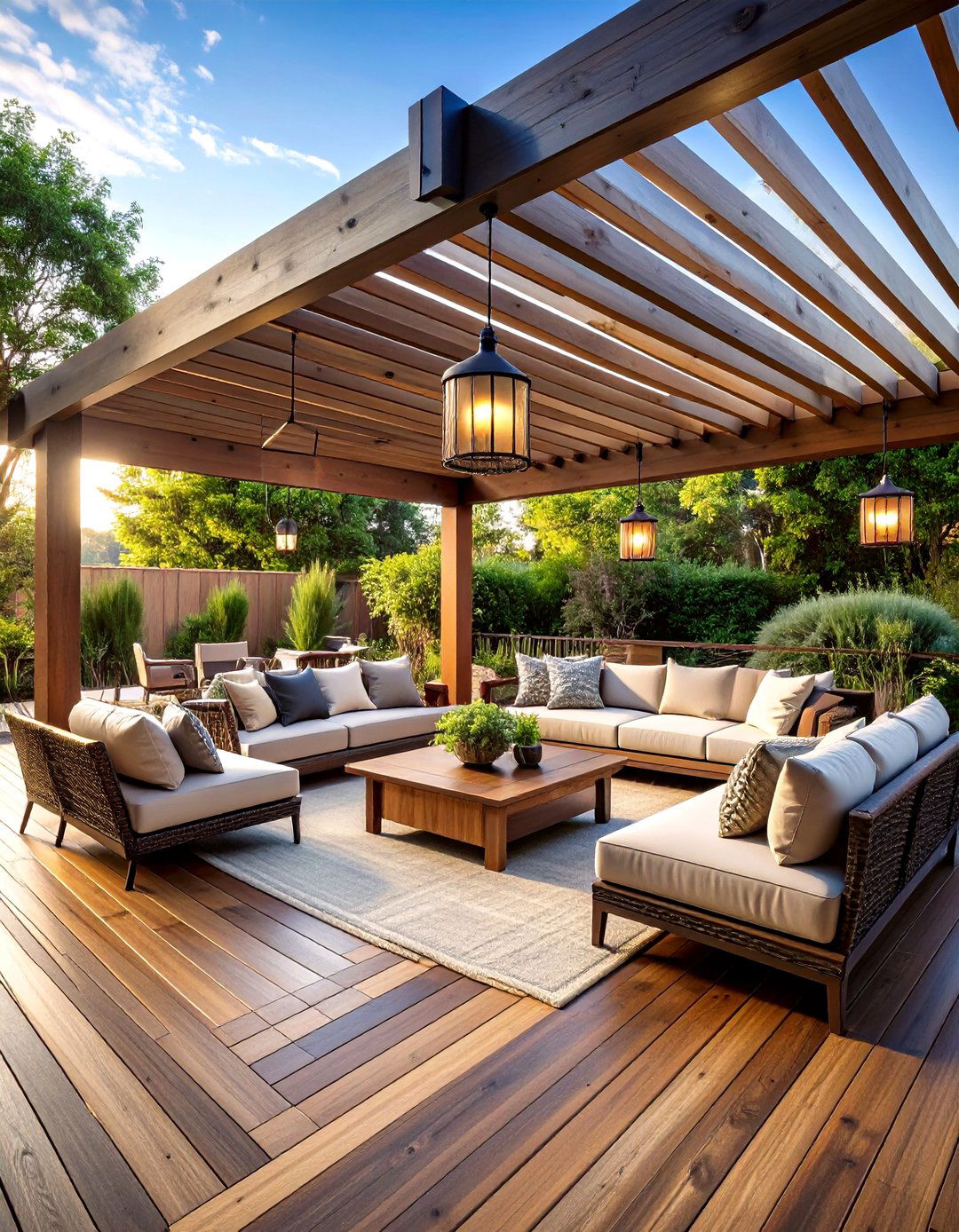 A Deck with a Pergola - 30 backyard deck designs