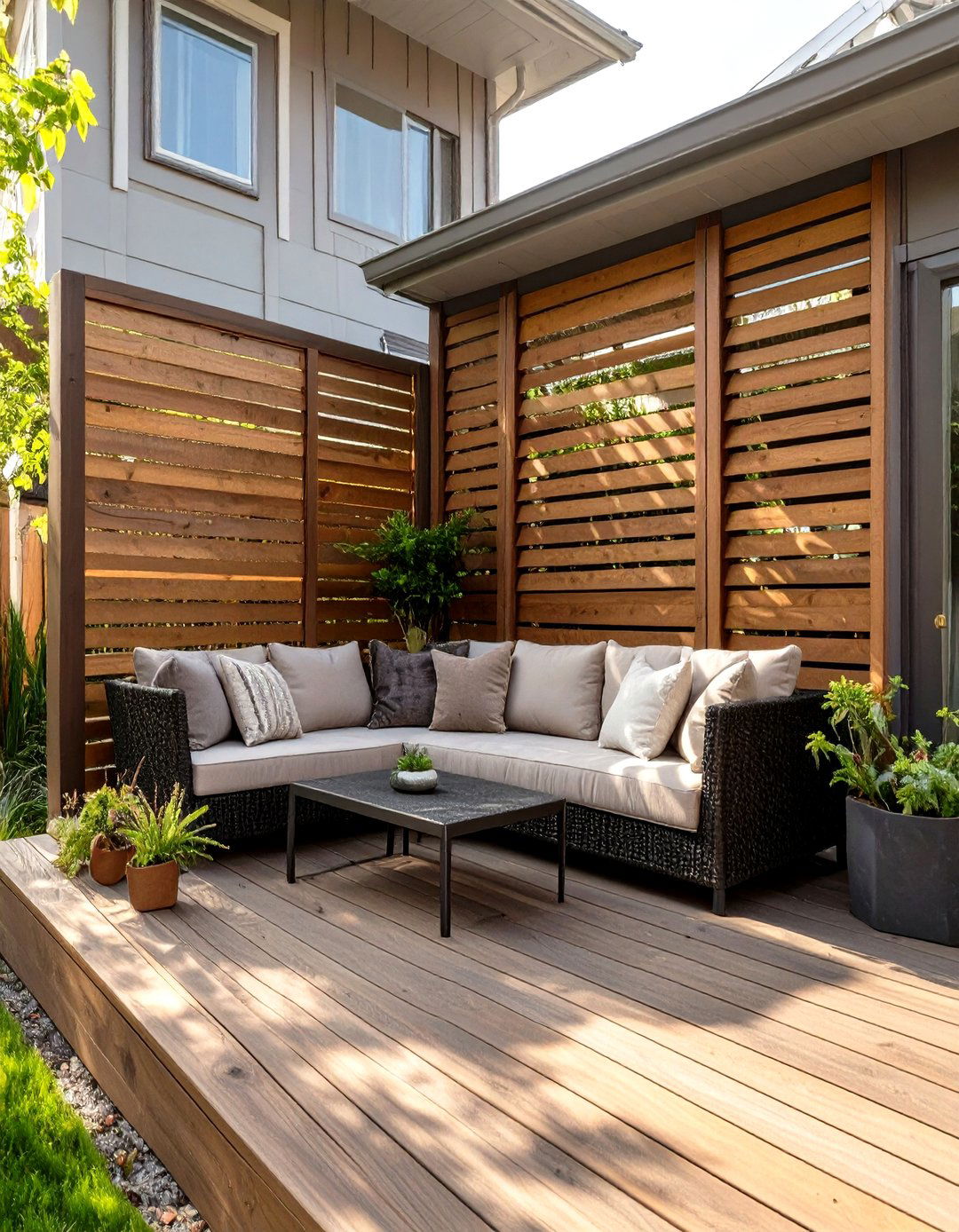 A Deck with a Privacy Screen - 30 front deck ideas