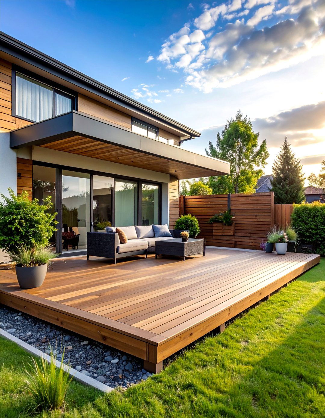 A Deck with a Privacy Screen Feature