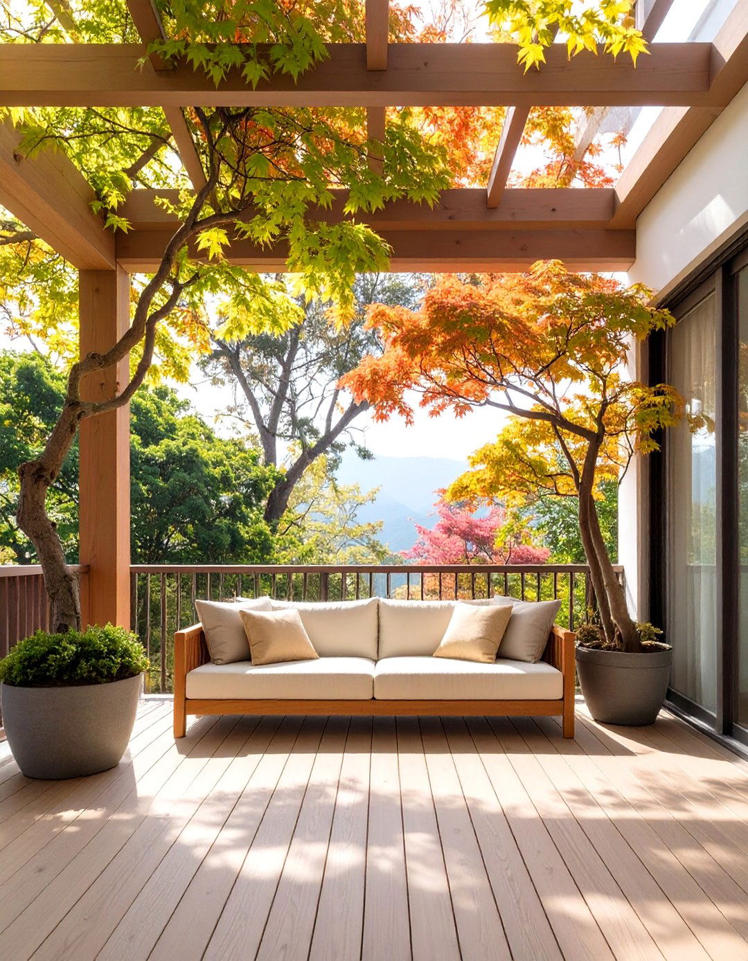 A Deck with a Shady Canopy of Trees - 30 deck decorating ideas with plants