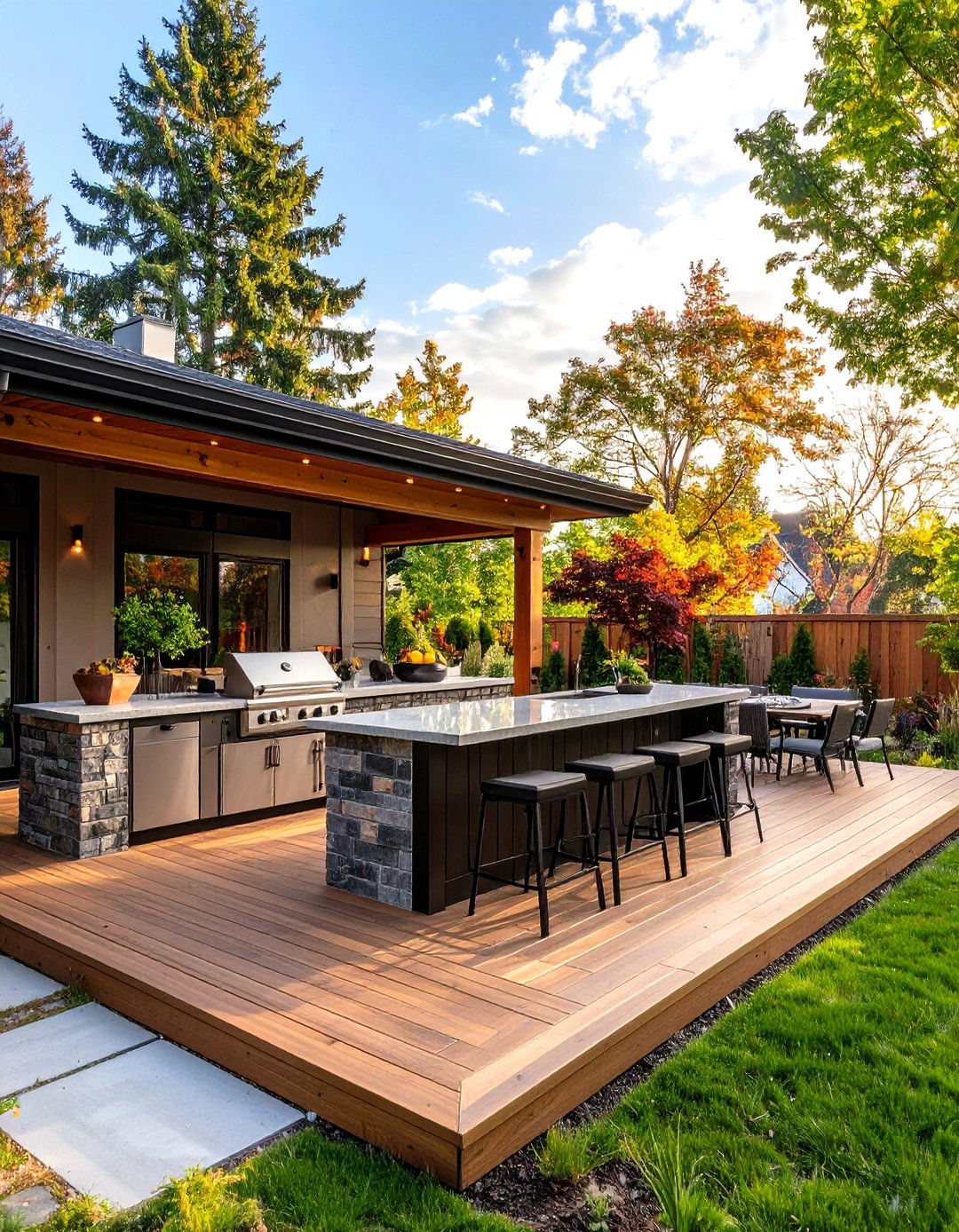 A Deck with an Outdoor Kitchen - 30 design a deck ideas