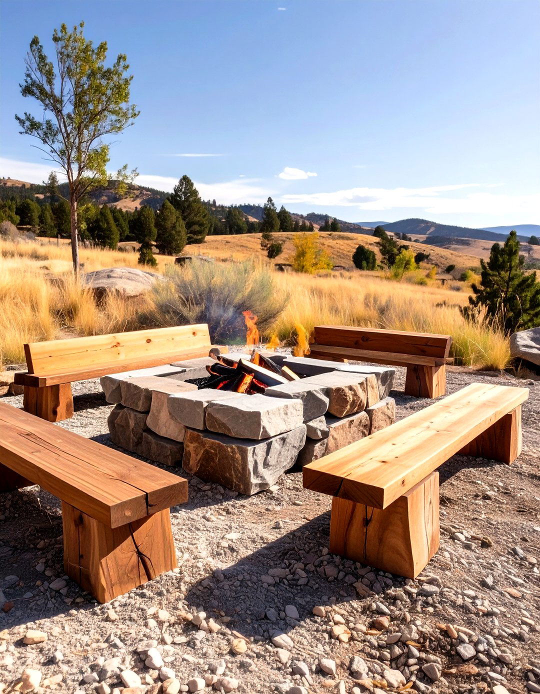 A Deconstructed Granite Fire Pit - 30 country backyard rustic fire pit ideas