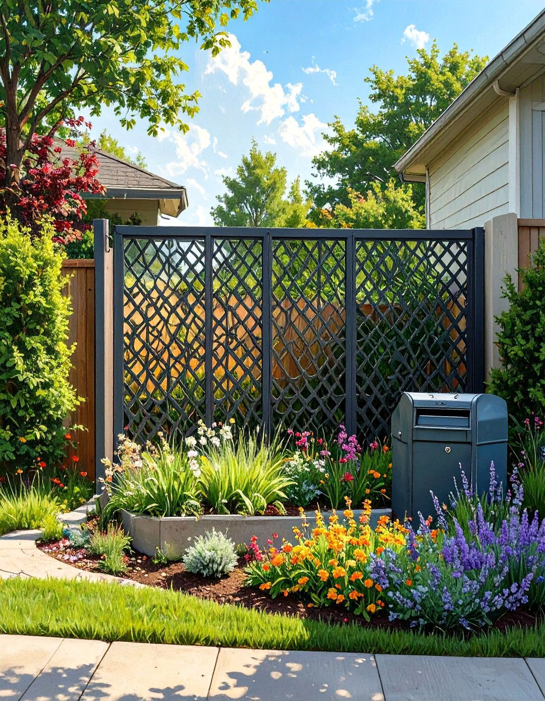 A Decorative Garden Screen - 30 small front yard landscaping ideas