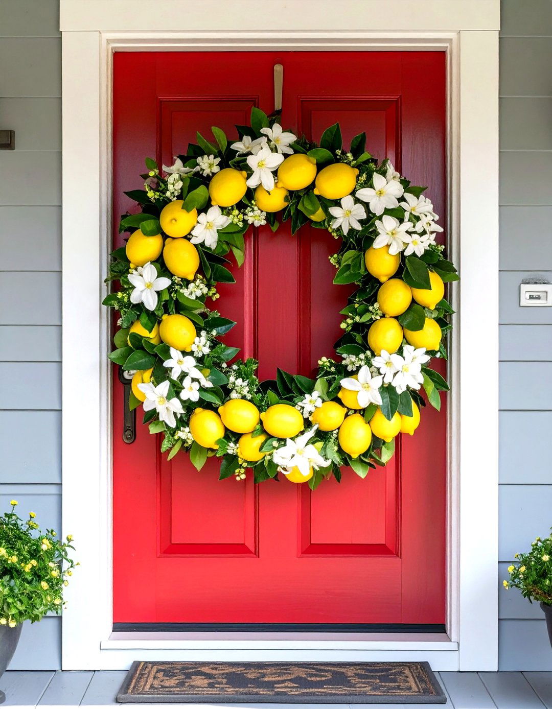 A Decorative Wreath for All Seasons - 30 very small front porch decorating ideas