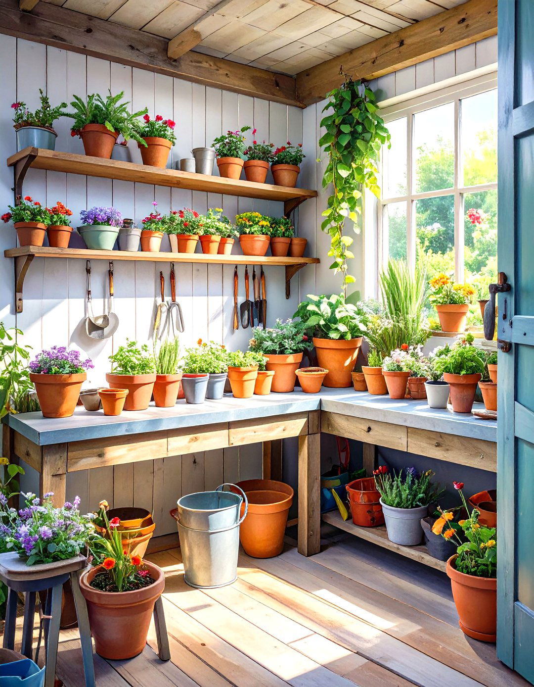 A Dedicated Potting Bench for Small Garages - 30 small garage ideas